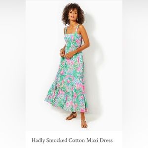 NWT Lilly Pulitzer Hadly smocked cotton maxi dress XXS